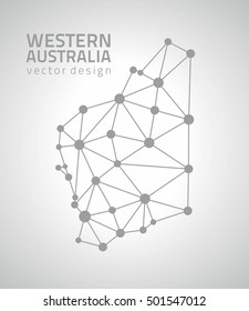 Western Australia Grey Dot Vector Outline Map