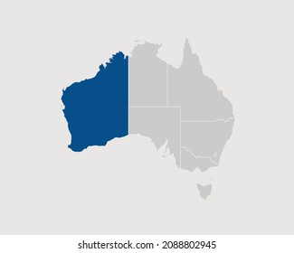 Western Australia Highlighted on Australia Map Eps 10