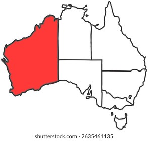 Western Australia map , Australia map Highlighting Western Australia Country,