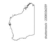 Western Australia Map, state of Australia. Vector Illustration.