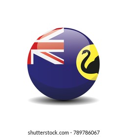 Western Australia national circle button flag background texture. Vector illustration.