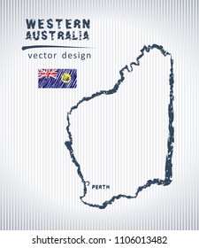 Western Australia national vector drawing map on white background