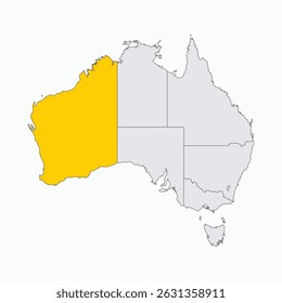 Western Australia Region highlighted on Australia map