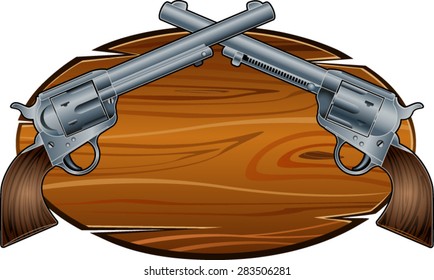 western background with western style revolvers