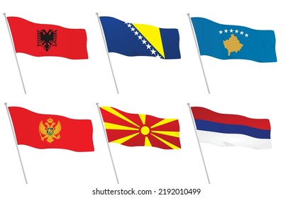 Western Balkans Countries. Vector Illustration