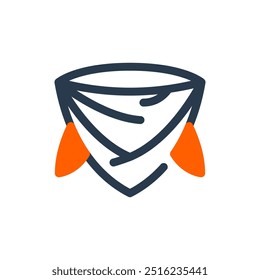 Western Bandana Vector Icon Illustration