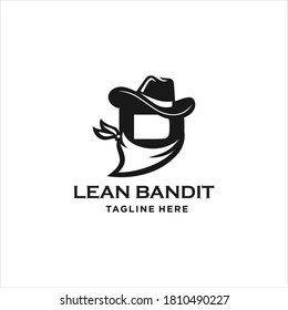 Western Bandit Wild West Cowboy Gangster With Bandana Scarf Mask Logo Illustration