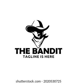 Western Bandit Wild West Cowboy Gangster Bandana Scarf Logo Illustration