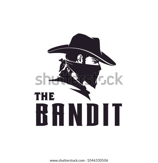 Western Bandit Wild West Cowboy Gangster\
with Bandana Scarf Mask Logo\
illustration	\
