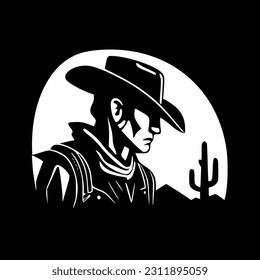 Western | Black and White Vector illustration