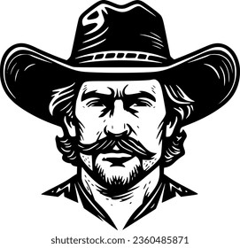 Western | Black and White Vector illustration