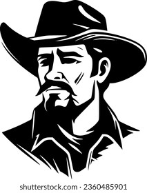 Western | Black and White Vector illustration