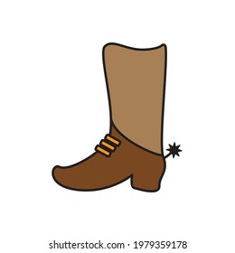 Western boot icon design template vector illustration isolated