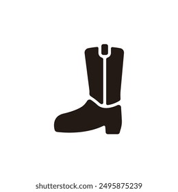 Western boots icon. Flat silhouette version.