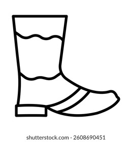 Western Boots Vector Line Icon Design