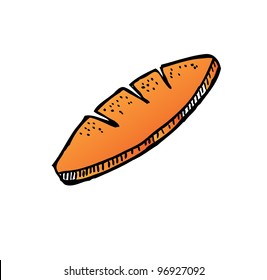 western bread food with color - vector illustration