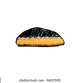 western bread food with color - vector illustration