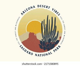 western cactus desert typography design vector for print