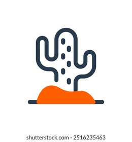 Ilustración de icono de Vector de cactus occidental