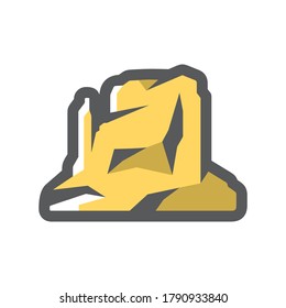 Western Canyon Stone rock Vector Cartoon illustration.