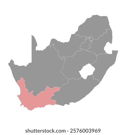 Western Cape province map, administrative division of South Africa. Vector illustration.