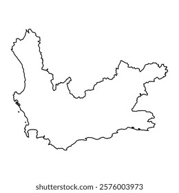 Western Cape province map, administrative division of South Africa. Vector illustration.