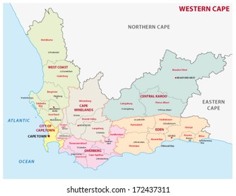 Western Cape, South Africa, Administrative Map