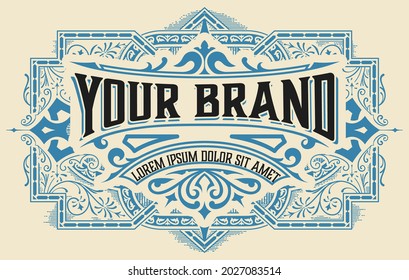 Western card with vintage style