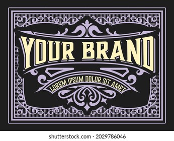 Western card with vintage style