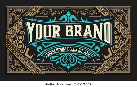 Western card with vintage style