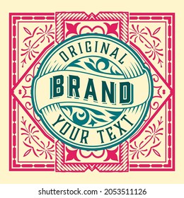 Western card with vintage style