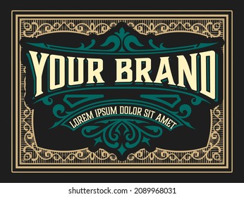 Western card with vintage style