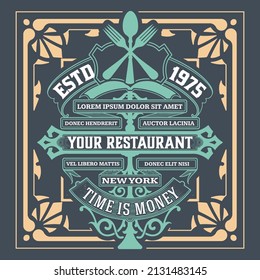 Western card with vintage style