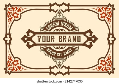 Western card with vintage style