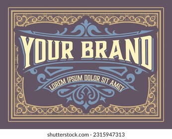 Western card with vintage style