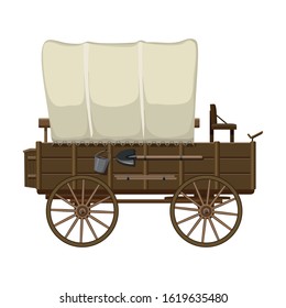 Western carriage vector icon. Cartoon vector icon isolated on white background western carriage.