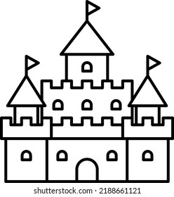 Icono vector aislado del castillo occidental.