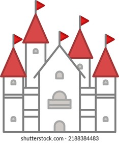 Western castle isolated vector illustration.