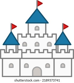 Western castle isolated vector illustration.