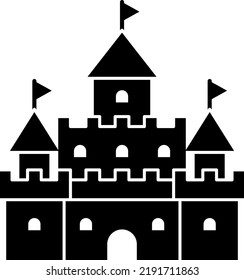 Western Castle Isolated Vector Silhouette Stock Vector (Royalty Free ...