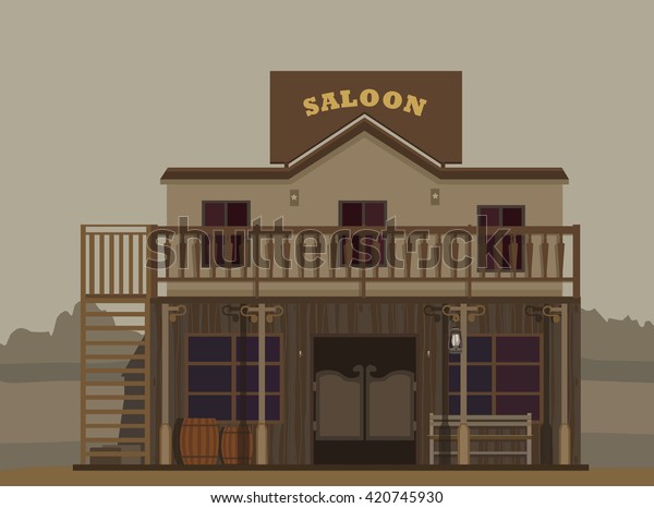 Western City Saloon Stock Vector (Royalty Free) 420745930