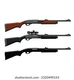 western classic shotgun set vector design