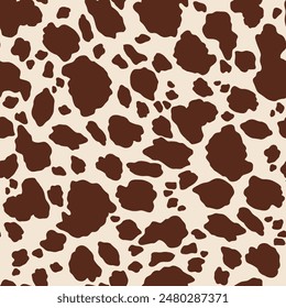 Western Cow Print vector seamless pattern. Farm Animal background. 