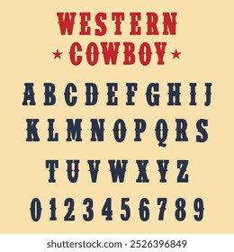 Diseño de fuente en negrita de Western Cowboy con estilo occidental