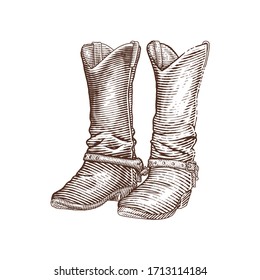 western cowboy boots or leather boots 