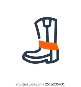 Western Cowboy Boots Vector Icon Illustration