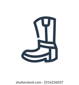 Western Cowboy Boots Vector Icon Illustration