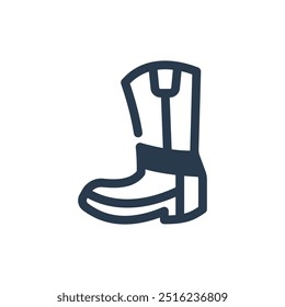 Western Cowboy Boots Vector Icon Illustration