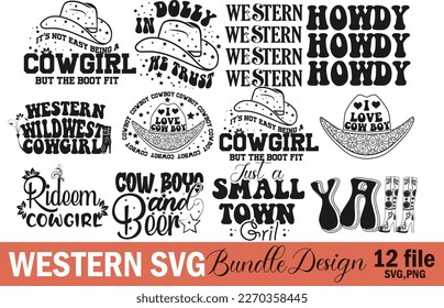 Western Cowboy cowgirl Bundle Design  svg