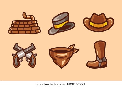 Western Cowboy-Element-Kollektion
